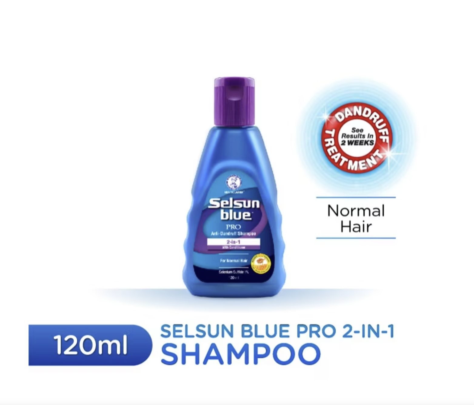 Selsun Blue (PURPLE, 2-In-1 Pro Anti-Dandruff Shampoo) 120ml