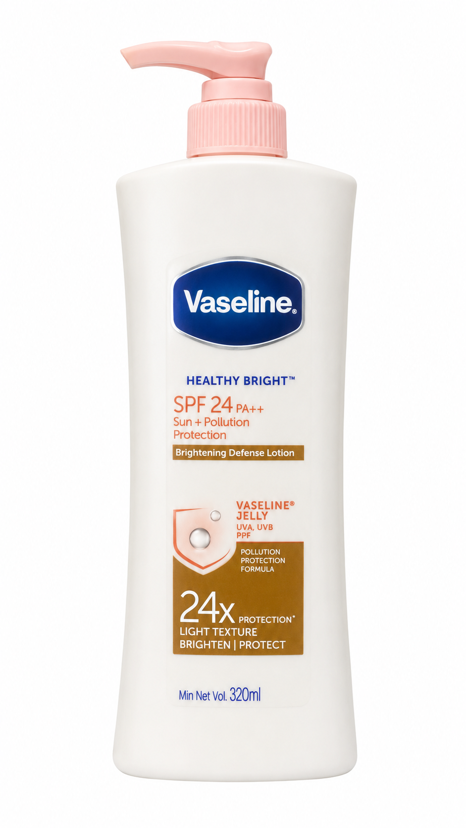 Vaseline Healthy Bright SPF 24 PA++ Sun + Pollution Protection Brightening Defense Lotion (320ml) (Philippines)