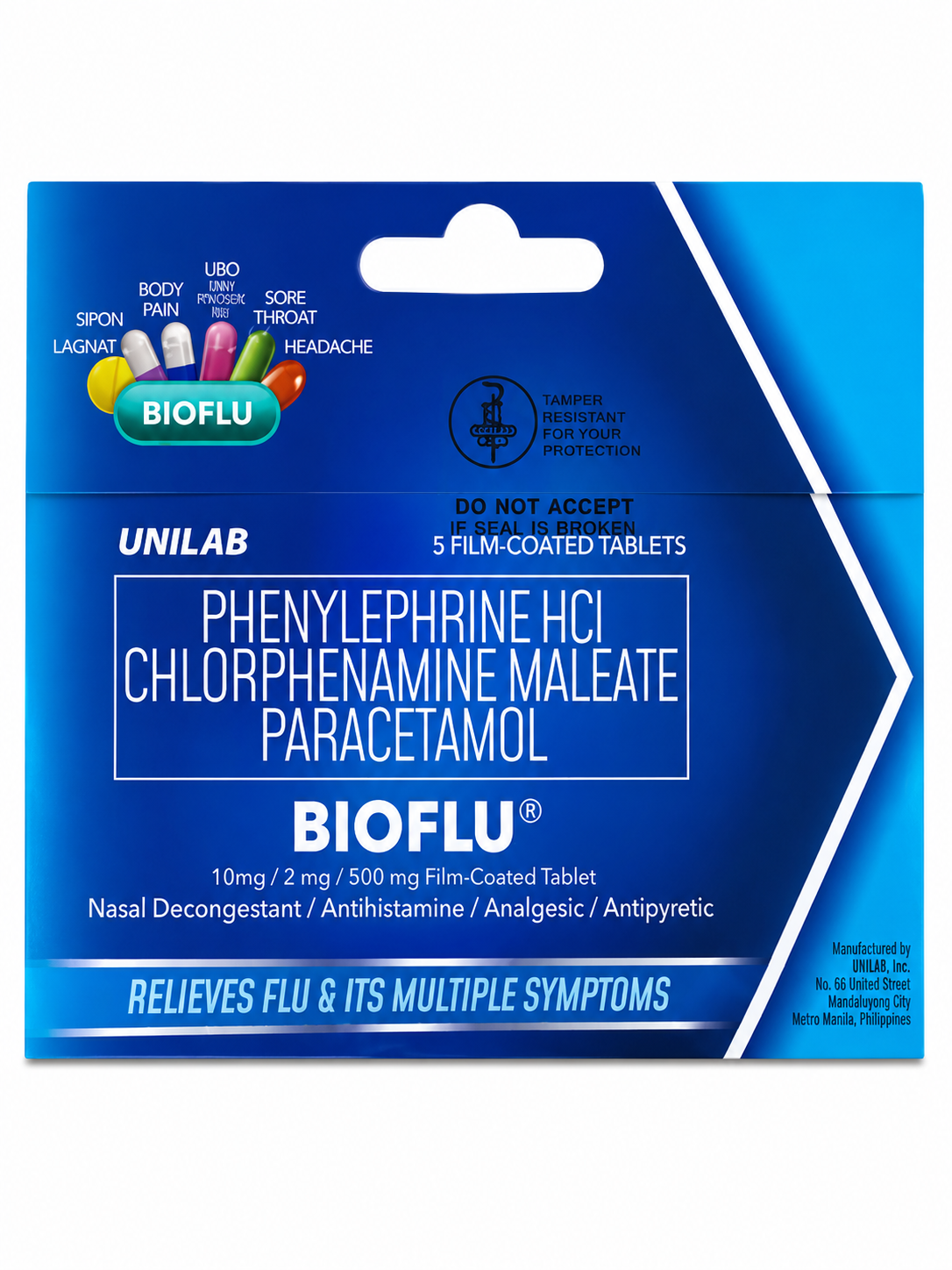 Bioflu® Cold & Flu Relief Tablets (5 Tablets per pack)