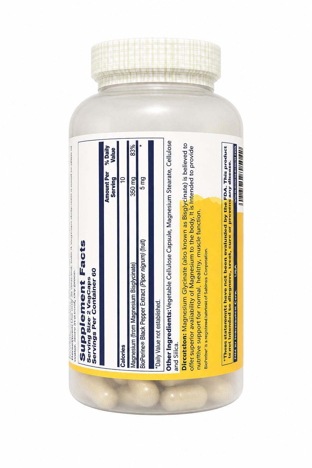 Magnesium Glycinate 350 mg (240 Vegcaps)