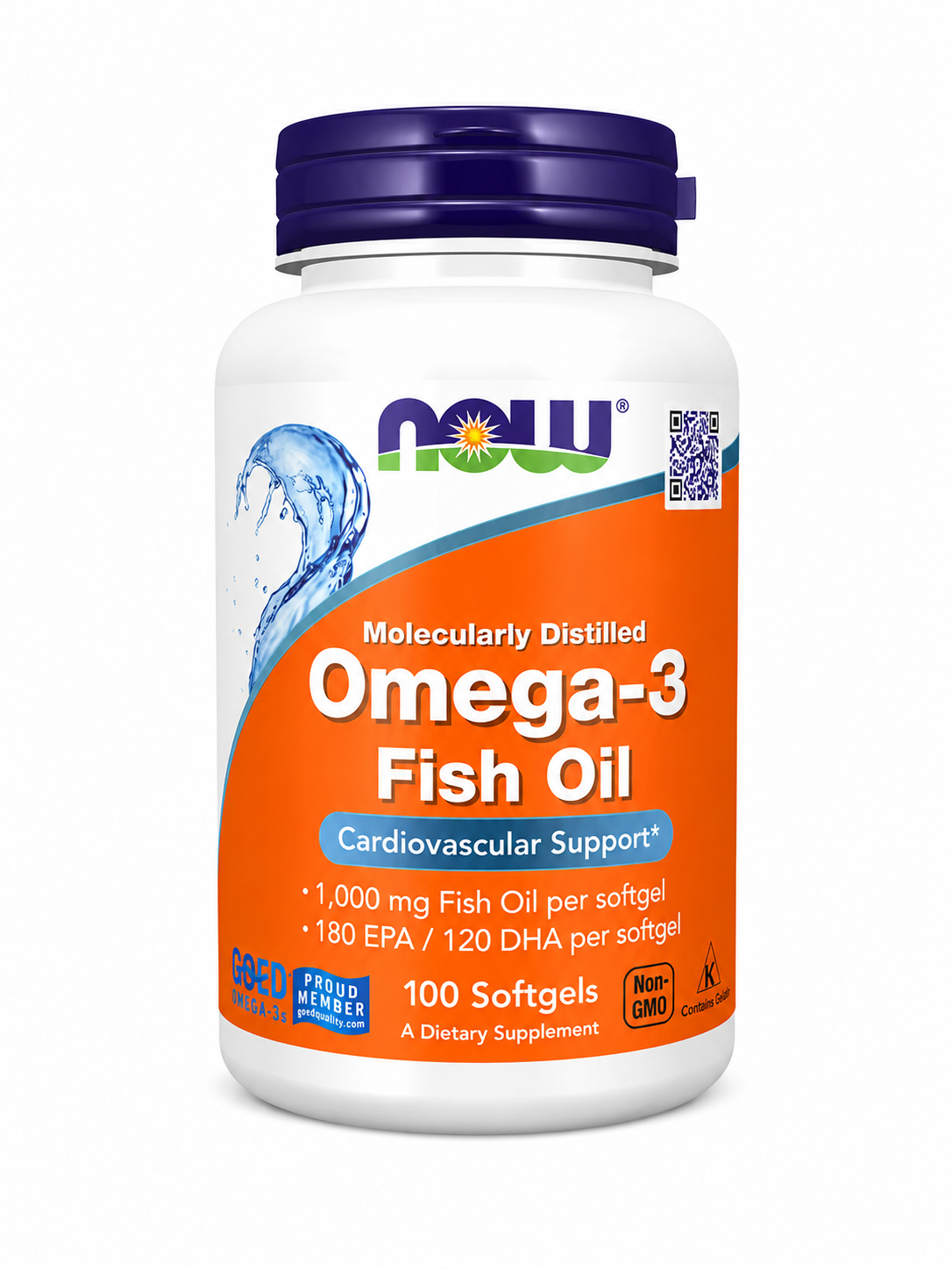 Omega-3 Fish Oil, (180 EPA/200 DHA) 100 Softgels