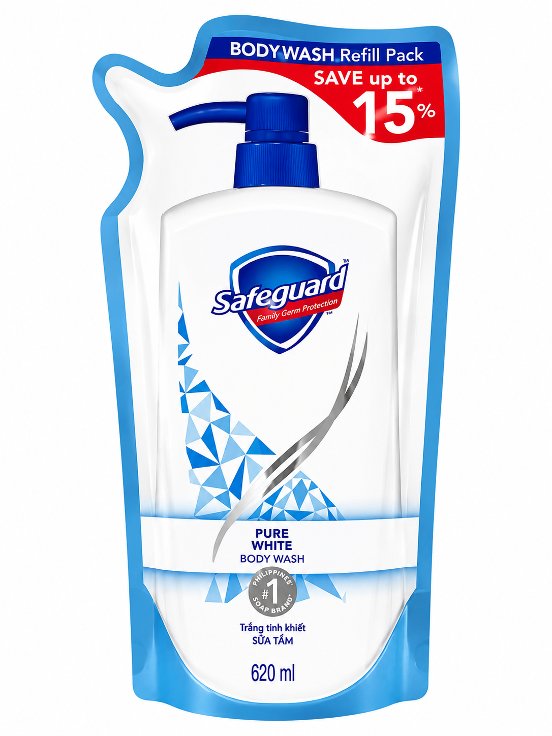 Safeguard Pure White Body Wash Refill Pack (620ml) (Philippines)